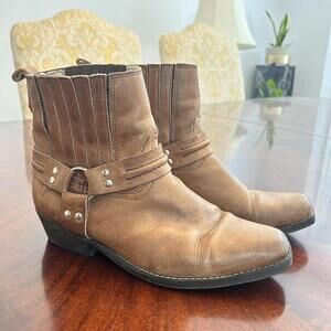 Harness Boots Leather Cowboy Western Women's Boots US 10 EU 41 Brown
